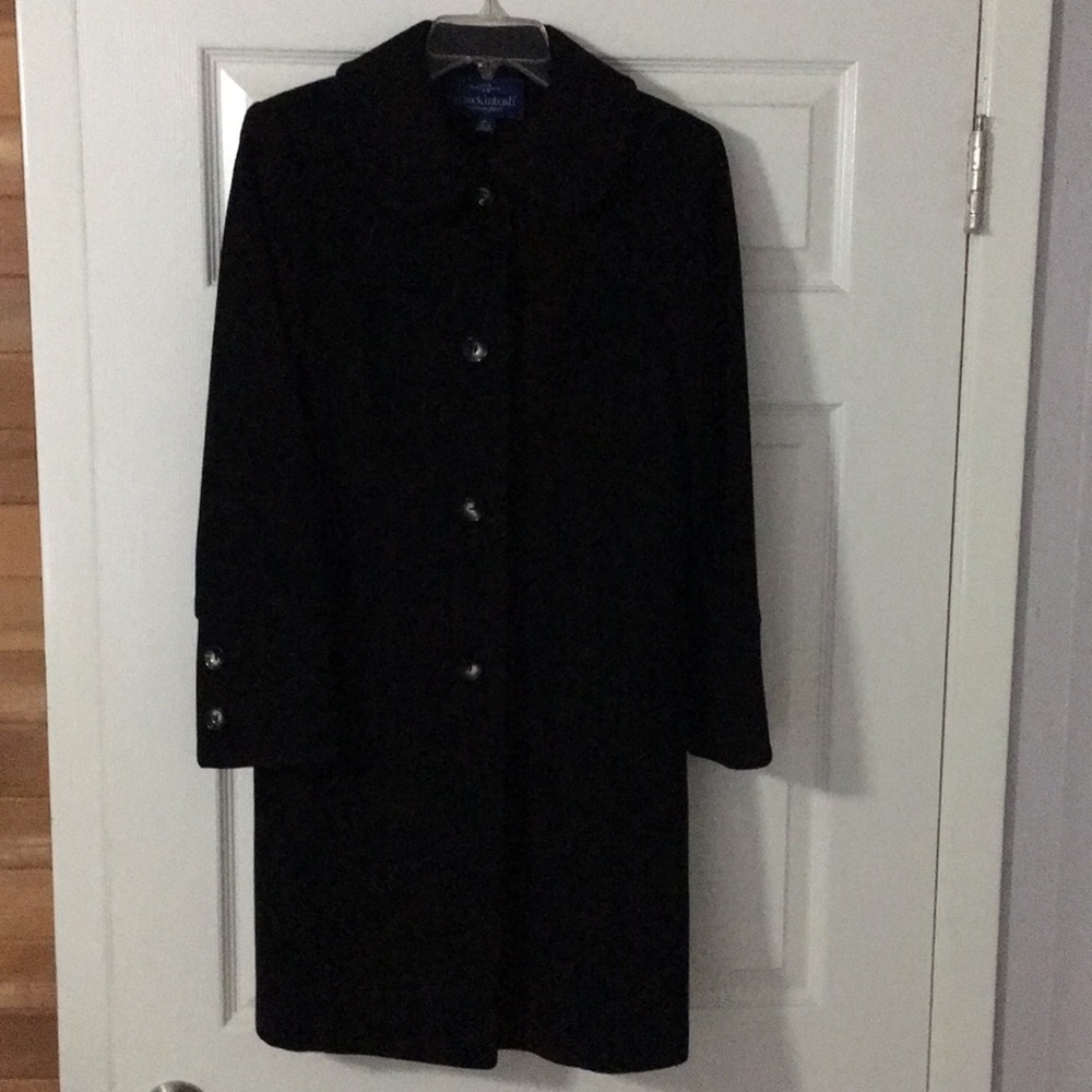 Mackintosh New England Black wool coat size 6p